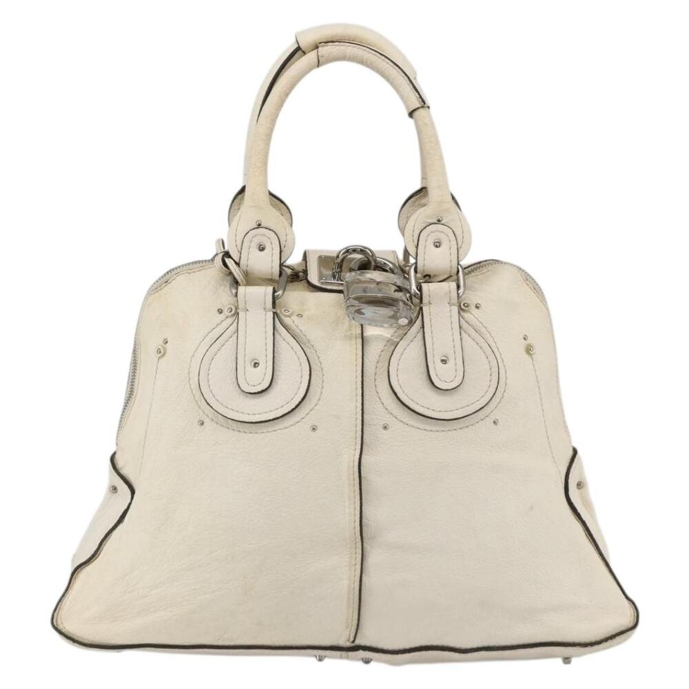 Chloe Leather Paddington Handbag White